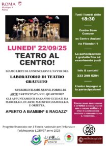 Parte un laboratorio di teatro gratuito per bambini e ragazzi: iscrizione libera a Centro Giano 1 Parte un laboratorio di teatro gratuito per bambini e ragazzi: iscrizione libera a Centro Giano 1