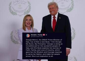 Trump, nuovo elogio a Meloni: “Ispirazione per tutti”. La premier: “Molto gentile, amico mio”
