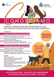Al via le iscrizioni al corso gratuito per proprietari di cani a Cerveteri: date, come presentare domanda e scadenze 2 Al via le iscrizioni al corso gratuito per proprietari di cani a Cerveteri: date, come presentare domanda e scadenze 1