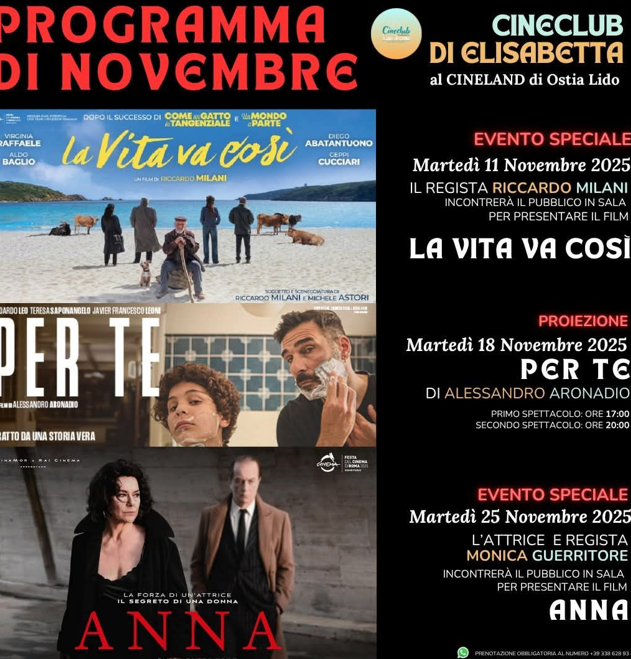 Novembre con grandi ospiti al Cineclub di Elisabetta: dopo Paolo Virzì a Ostia Riccardo Milani e Monica Guerritore 1 Novembre con grandi ospiti al Cineclub di Elisabetta: dopo Paolo Virzì a Ostia Riccardo Milani e Monica Guerritore 1