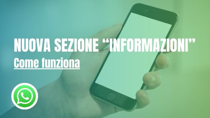 Sezione informazioni whatsapp Sezione informazioni whatsapp