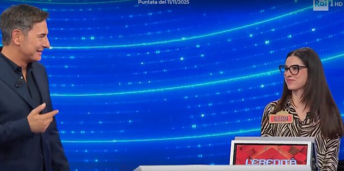 alessia L'Eredità 11 novembre 2025, Alessia alla Ghigliottina per un montepremi da sballo: la parola vincente