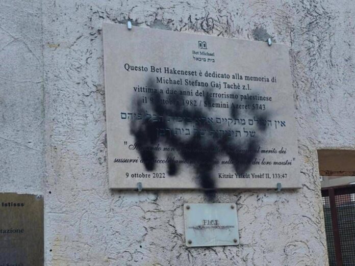 Roma, vandalizzati muri sinagoga e targa per Stefano Gaj Taché a Monteverde: in azione due persone incappucciate