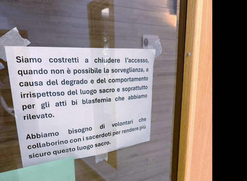 Nuova profanazione dopo il sacrilegio di Ostia: chiusa la Cappella di Termini per atti blasfemi e degrado (FOTO) 3 Nuova profanazione dopo il sacrilegio di Ostia: chiusa la Cappella di Termini per atti blasfemi e degrado (FOTO) 3