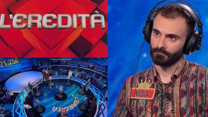 l'eredità L'Eredità 2 dicembre 2025, la super partita di Nicola con una Ghigliottina da sballo: quanto valeva