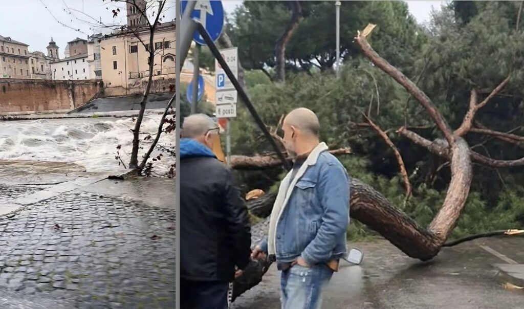 Record di pioggia a Roma: il Tevere al limite dell’esondazione e disagi in tutta la città 1 Record di pioggia a Roma: il Tevere al limite dell’esondazione e disagi in tutta la città 1