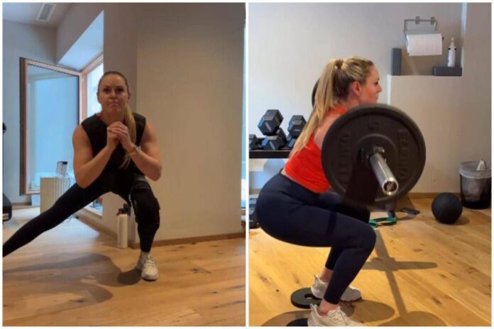 Squat, salti e pesi: Vonn si allena (nonostante infortunio) per Milano Cortina