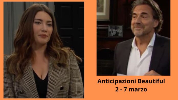Beautiful, anticipazioni dal 2 al 7 marzo 2026: test di paternità per Bill, Steffy comanda