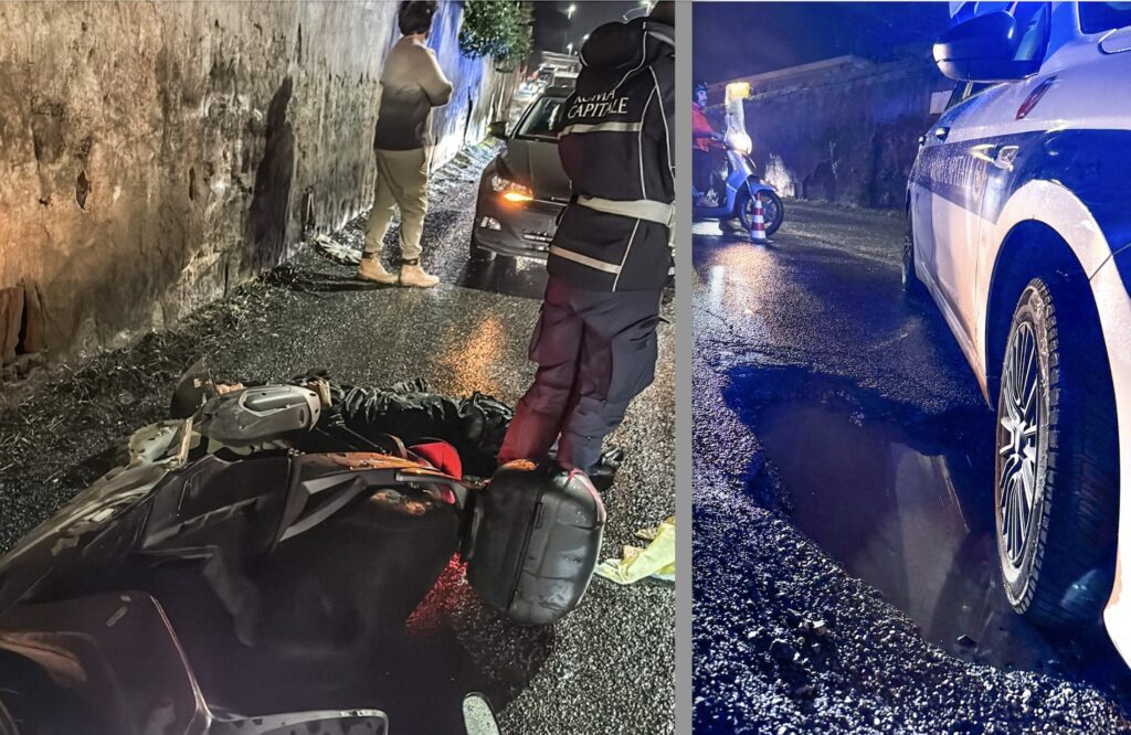 Roma insicura: scooterista cade in una voragine sulla via Aurelia Antica 1