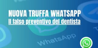 Truffa Whatsapp falso preventivo dentista