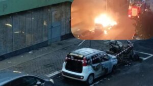 Incendio a Ostia: scooter e auto distrutti dalle fiamme (VIDEO)