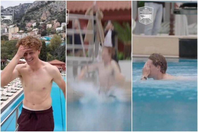 Sinner, festa a Montecarlo con… tuffo in piscina
