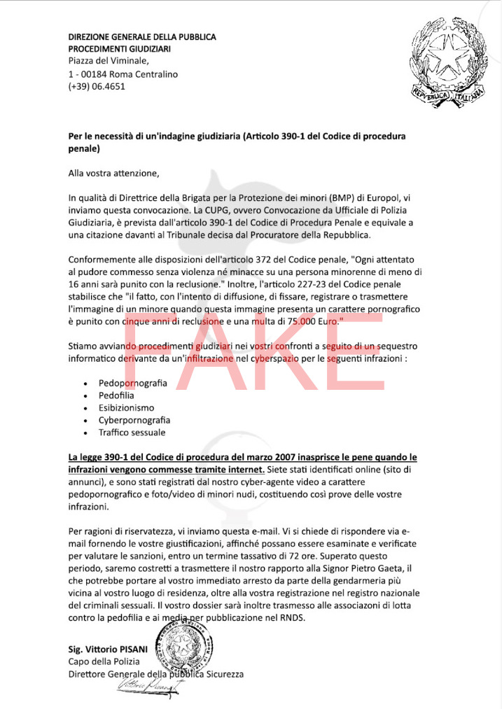 “È indagato per pedopornografia”: attenzione, nuova truffa dietro la finta mail della Polizia 1 “È indagato per pedopornografia”: attenzione, nuova truffa dietro la finta mail della Polizia 1