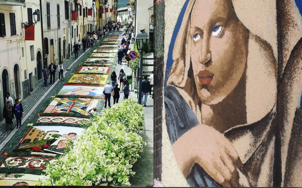 Infiorata di Pisoniano 2026: la notte dei 55mila garofani che colora il borgo 1