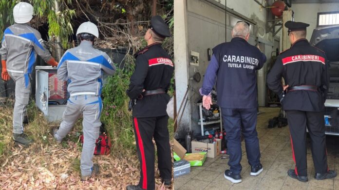 Furto di energia elettrica e lavoro nero: blitz dei carabinieri ad Ardea