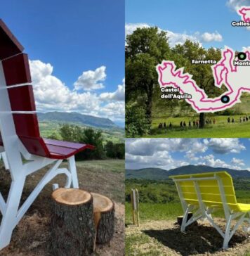 Cammino delle Panchine Giganti, itinerario con vista sul cuore dell'Umbria: tappe, colori, distanze, info utili