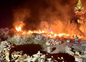 Incendio alla legnaia di Pomezia: i vigili del fuoco proseguono la bonifica 1