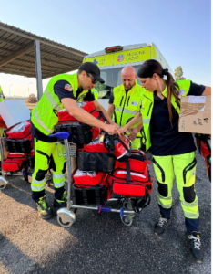Il team di soccorritori di ARES118 Lazio in volo verso il Venezuela colpito dal devastante terremoto 1