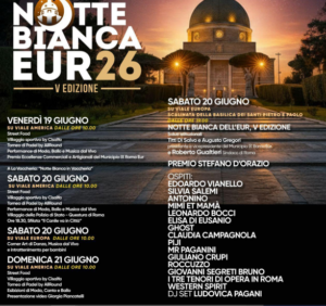 La Notte Bianca dell’Eur è alla quinta edizione con Edoardo Vianello, musica classica, sport ed eventi per i più giovani: il programma 1 La Notte Bianca dell’Eur è alla quinta edizione con Edoardo Vianello, musica classica, sport ed eventi per i più giovani: il programma 1