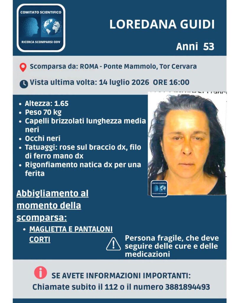 Scomparsa a Roma Loredana Guidi, l'appello per ritrovarla: "Ha bisogno di cure immediate" 1