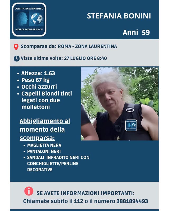 L'appello per Stefania, scomparsa a Roma: vestita di nero, occhi azzurri. Chi l'ha vista? 1