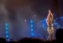 Noemi cade dal palco durante lo spettacolo e finisce in ospedale