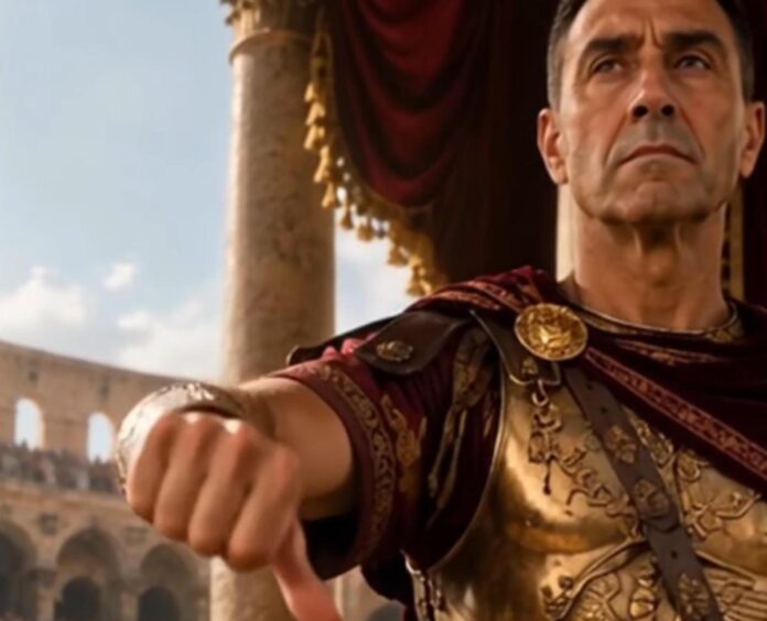 Vannacci come un gladiatore fa ‘giustiziare’ Schlein e Conte in video Ia, opposizioni insorgono