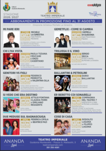 Riflettori accesi sulla nuova stagione del Teatro Imperiale di Guidonia: dieci appuntamenti con le star del mondo dello spettacolo 2 Riflettori accesi sulla nuova stagione del Teatro Imperiale di Guidonia: dieci appuntamenti con le star del mondo dello spettacolo 2