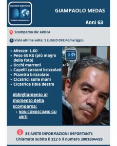 Giampaolo scomparso ad Ardea: appello urgente per ritrovarlo 1