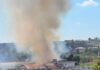 L'incendio in corso