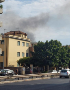 Nuovo focolaio a Tor di Valle, alte colonne di fumo dove era stato estinto l’incendio di ieri (VIDEO) 1