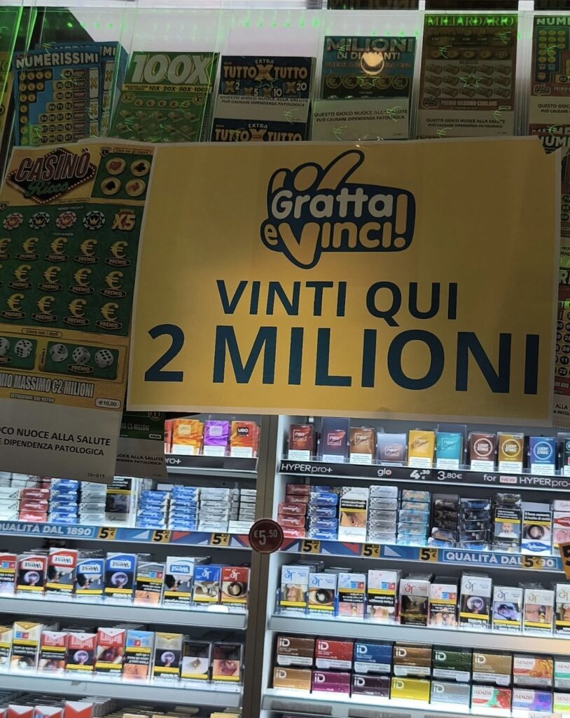 Gratta e Vinci da 2 milioni di euro a Colle Fiorito di Guidonia: la puntata 10 euro 1