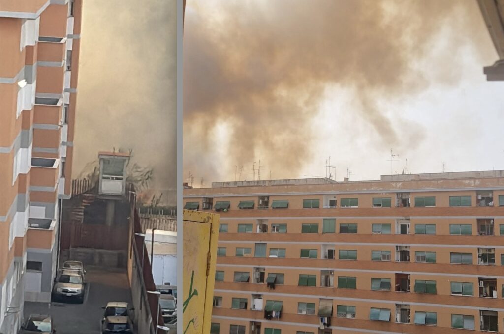 Pomeriggio di fuoco a Roma: maxi incendio al Trullo e roghi a Magliana. Case a rischio e vie chiuse (VIDEO) 1