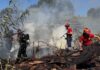 Vigili del Fuoco e protezione civile al lavoro per l'incendio di via delle Idrovore della Magliana: disposta la chiusura di un'uscita sulla A91, disagi alla circolazione nel quadrante