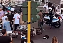 Scontro tra auto e moto della Polizia Locale durante il servizio per Roma-Atalanta L'episodio ha coinvolto un motociclista del Gruppo GPIT, impegnato nel dispositivo per la partita Roma-Atalanta. Lo scontro tra auto e moto della Polizia Locale prima dell'incontro