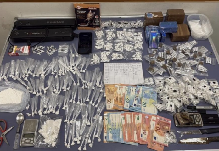 Cocaina tra cibo per animali e camper-distributori: blitz dei Falchi nella periferia est di Roma con otto arresti 