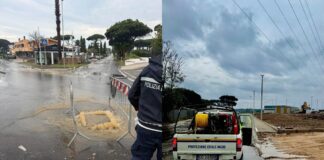 Il maltempo ad Anzio ha tenuto impegnati i volontari e la Polizia Locale in diversi punti del territorio