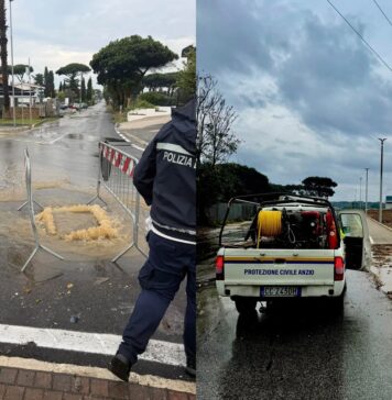Il maltempo ad Anzio ha tenuto impegnati i volontari e la Polizia Locale in diversi punti del territorio