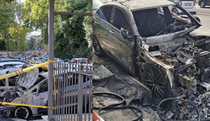 auto in fiamme